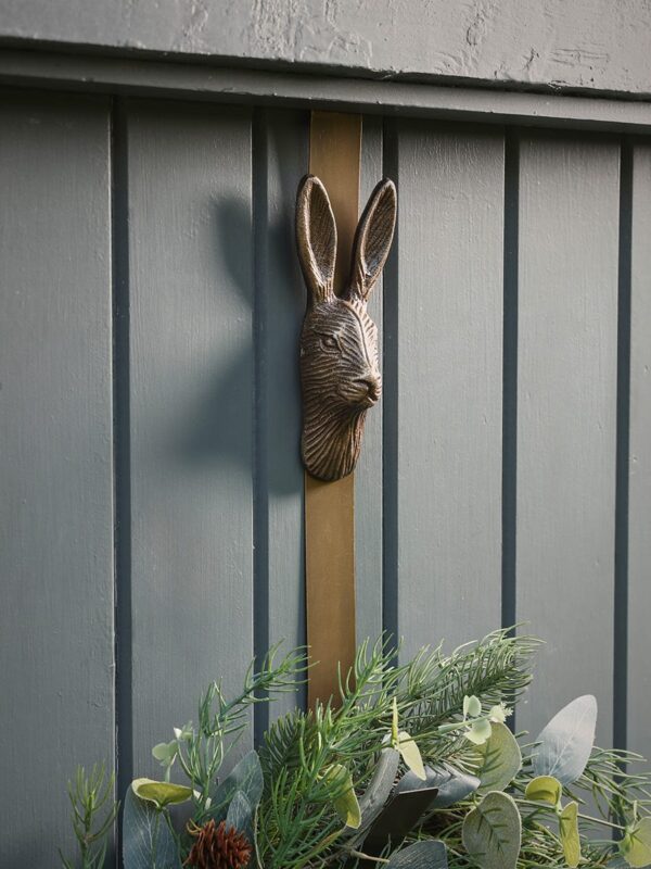 Brass hare wreath hanger