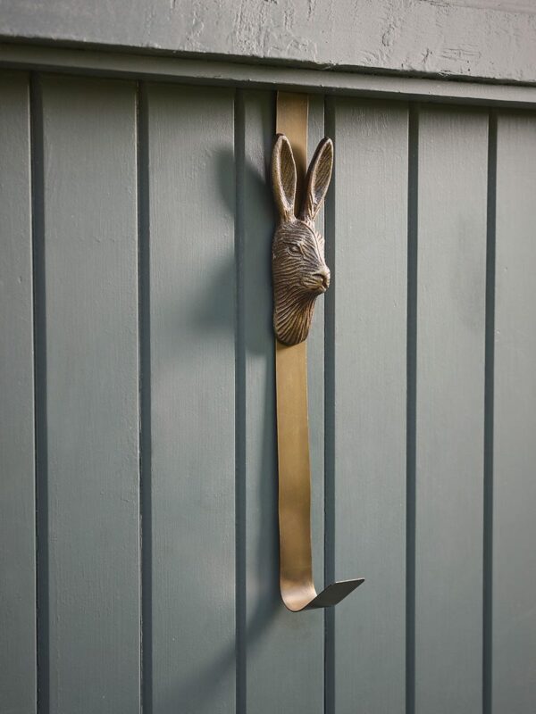 Brass hare wreath hanger