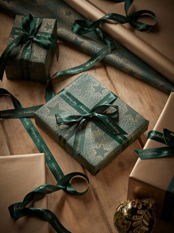 Deco stars luxury reversible wrapping paper - 10m