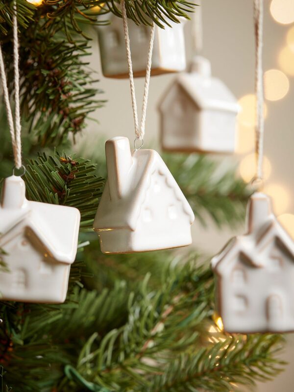 Five porcelain house hanging decorations