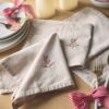 Four Cotton Embroidered Berry Napkins