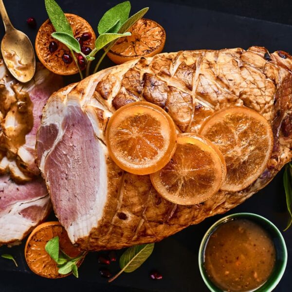 Our Best Ever Heritage Gold Dry-Cured Roasted Ham on the Bone (25 Pieces)