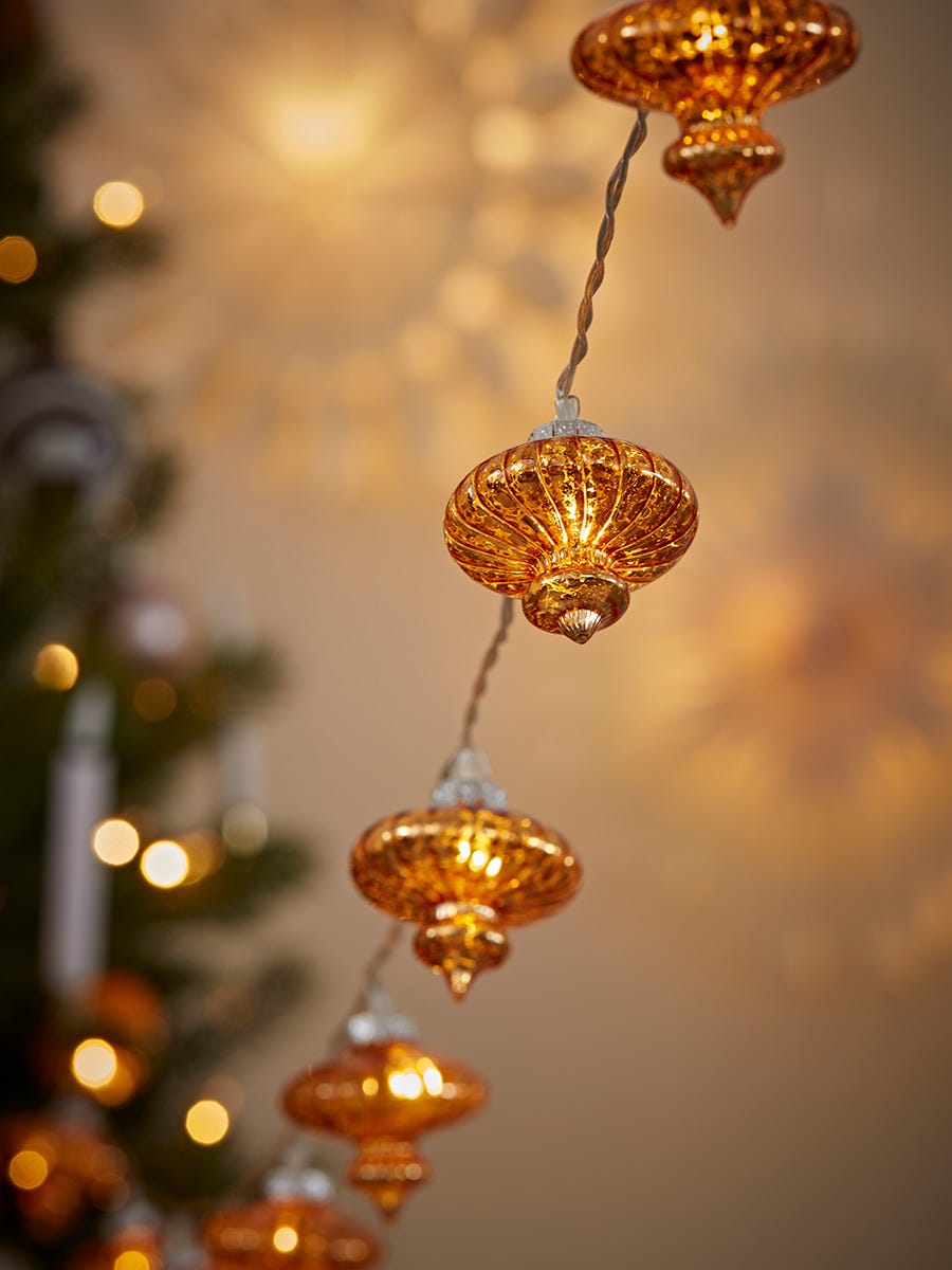 Mercuried glass lantern string lights Mercuried glass lantern string lights