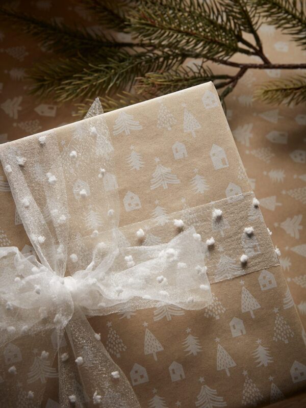 Mini houses recycled wrapping paper - 10m