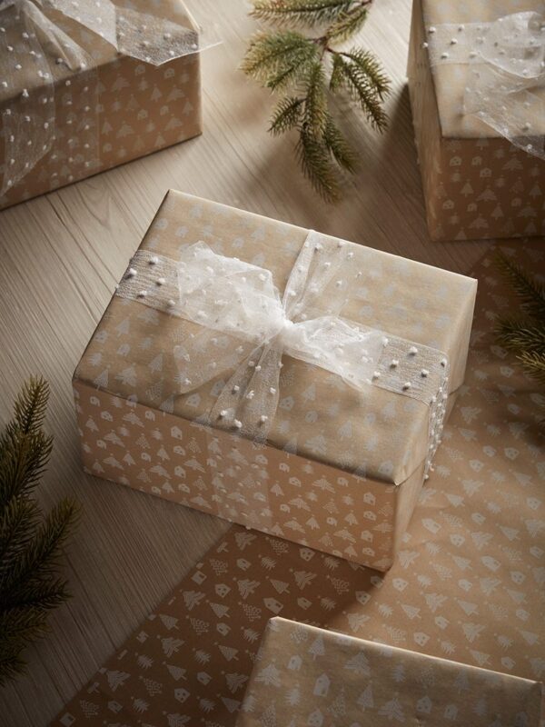 Mini houses recycled wrapping paper - 10m