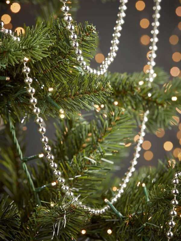 Silver beaded garland - small