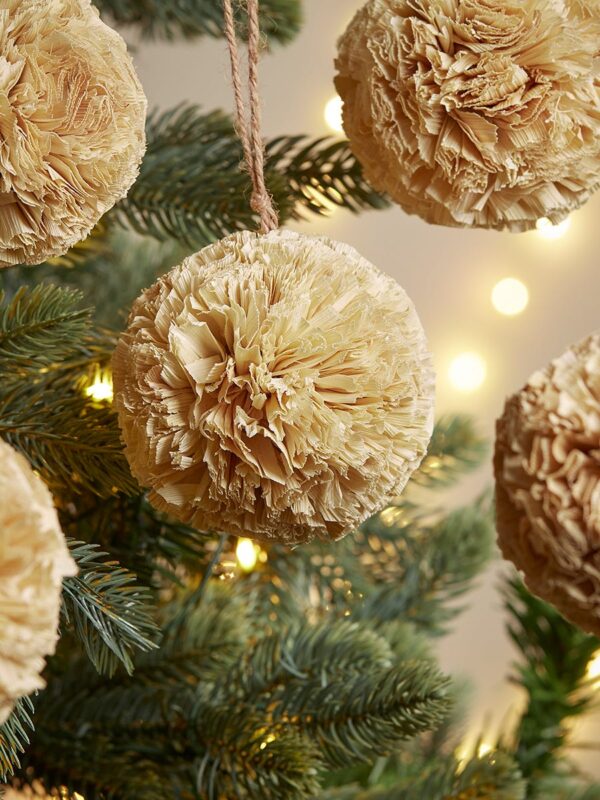 Six dried flower baubles