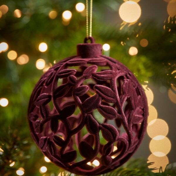 Six Luxury Flocked Shatterpoof Baubles