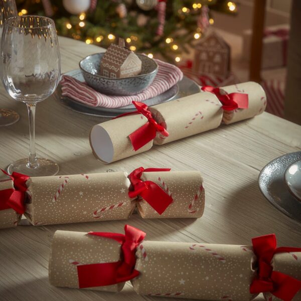 Six Luxury Handmade Candy Cane Crackers