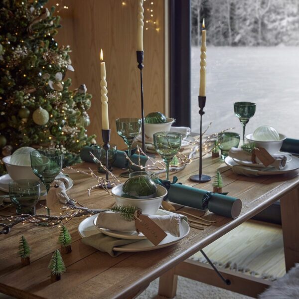 Six Luxury Handmade Forest Green Crackers