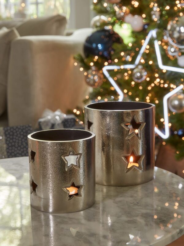 Star silhouette tealight holder - small