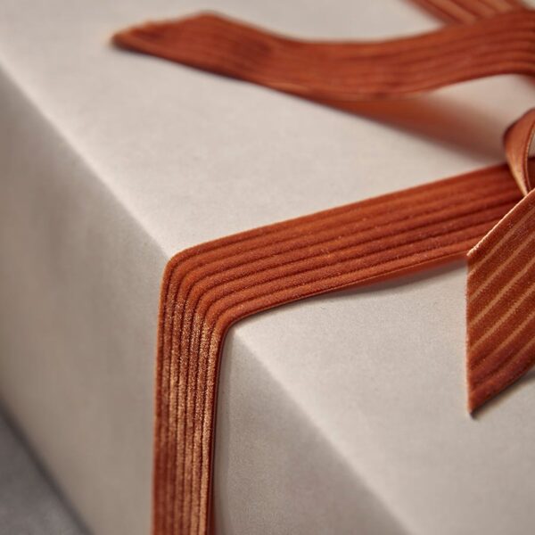 Striped Velvet Ribbon - Cinnamon