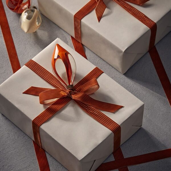 Striped Velvet Ribbon - Cinnamon