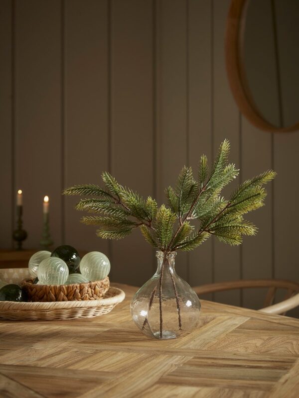 Three faux pine stems