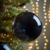 Three Oversized Shatterproof Baubles - Midnight - 20cm