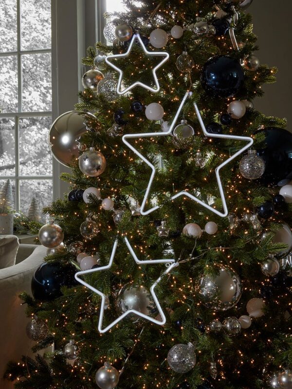 Three star silhouette neon string lights