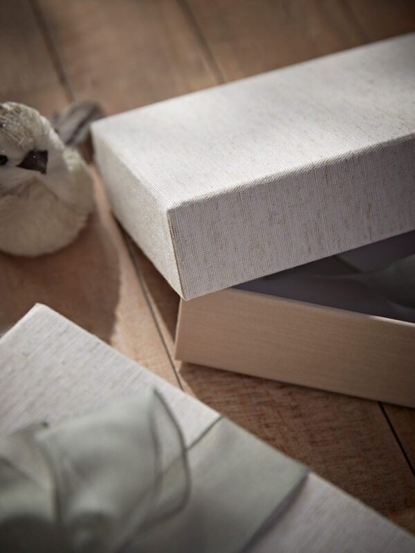 Three textured gift boxes