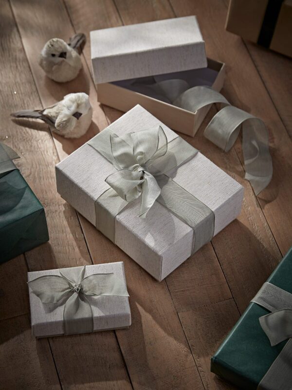 Three textured gift boxes