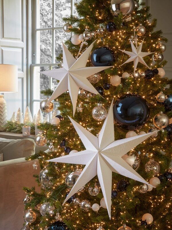 Two hanging paper stars - large