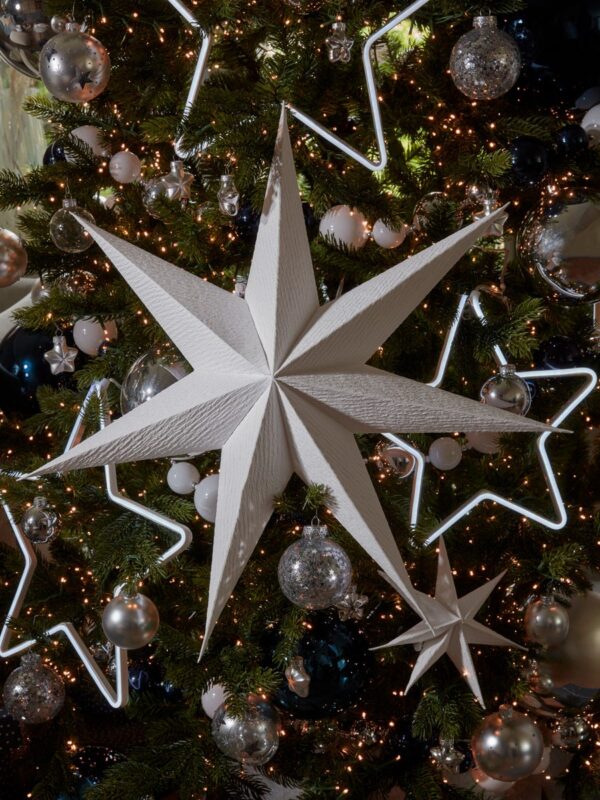 Two hanging paper stars - large