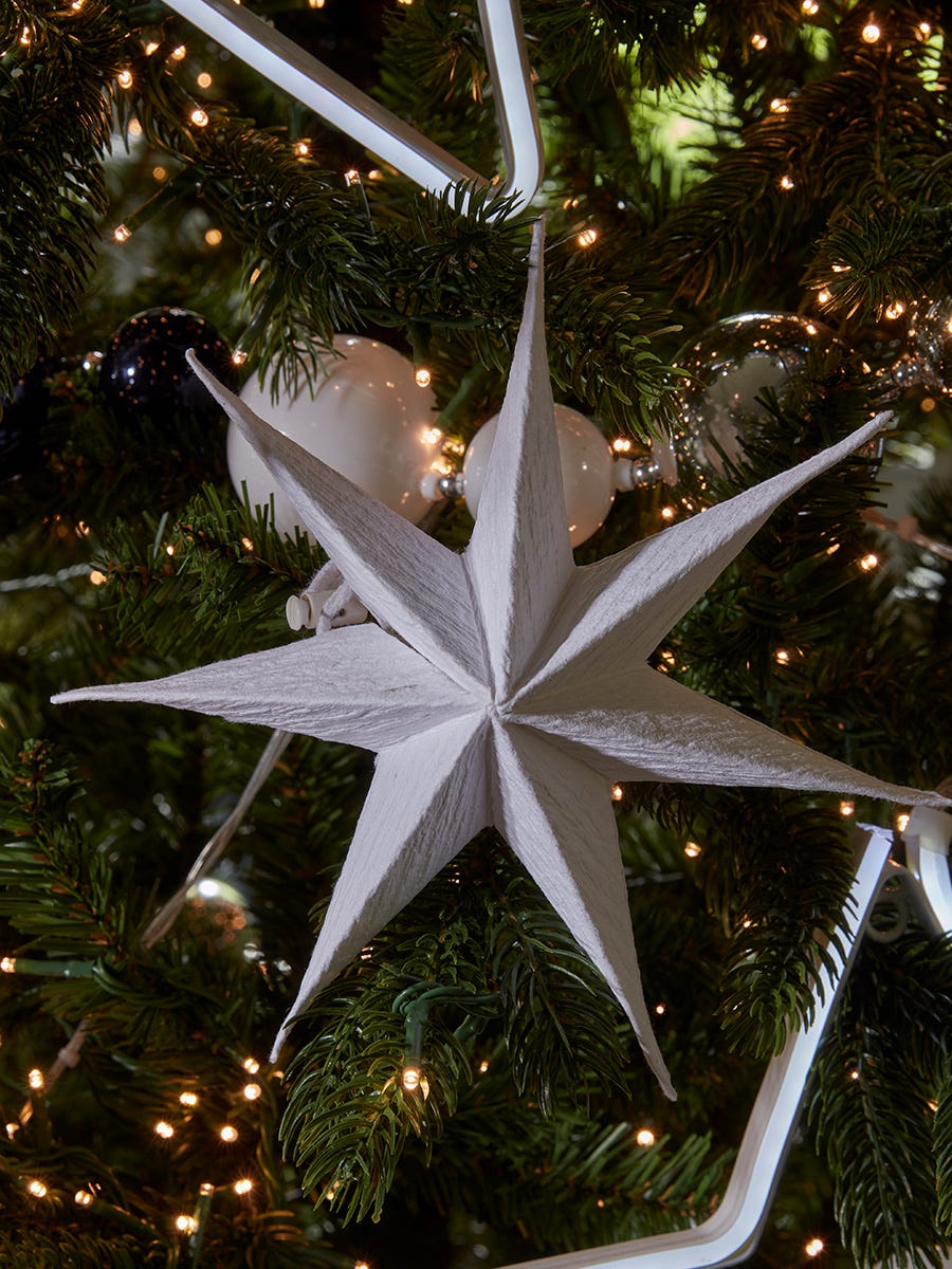 Two hanging paper stars - small Two hanging paper stars - small