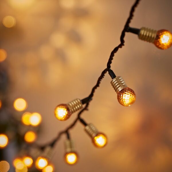 Vintage Style Honeycomb String Lights - Amber