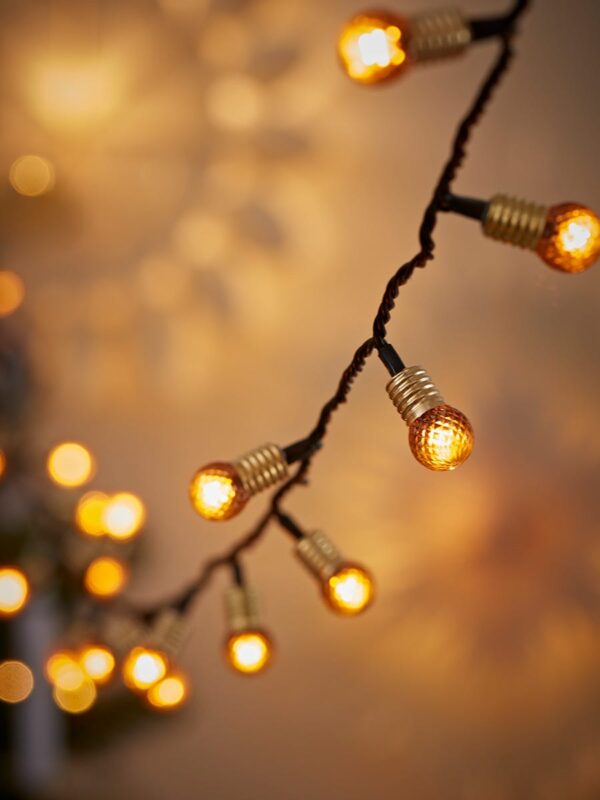 Vintage style honeycomb string lights - amber