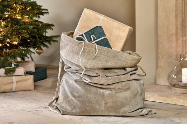 Karru cotton velvet sack - light grey