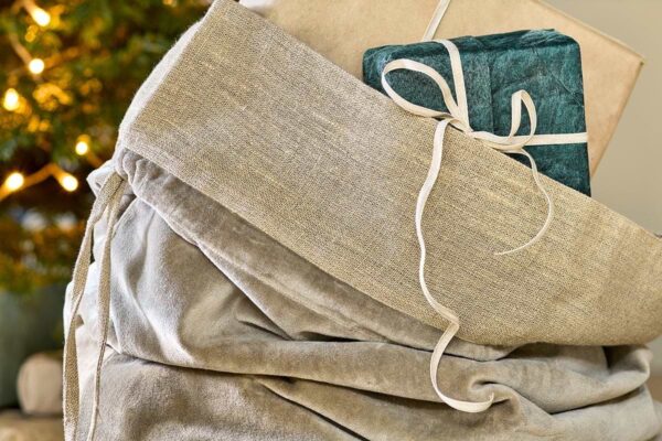 Karru cotton velvet sack - light grey