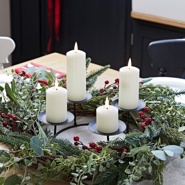 45cm pine advent wreath & slim ivory truglow® candle table decoration