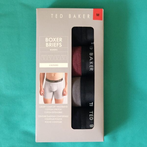 Ted Baker Men's 4-Pack BLACK Range Stretch Comfort Cotton Boxer Briefs - MEDIUM