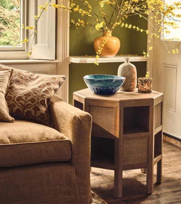 Otto bayeur wood octagonal side table - natural - image 2