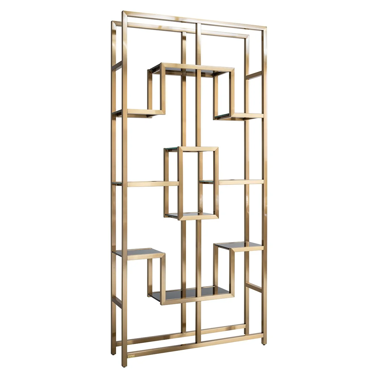 Richmond interiors magnus display unit in brushed gold Richmond interiors magnus display unit in brushed gold