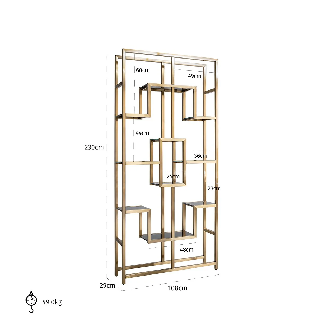 Richmond interiors magnus display unit in brushed gold Richmond interiors magnus display unit in brushed gold - image 3