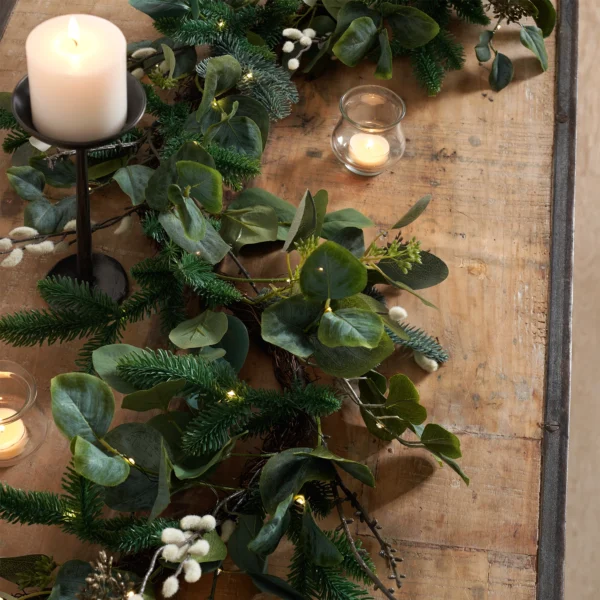 250cm pre lit foraged winter garland - image 3