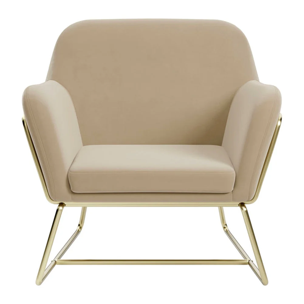 O&co theodore armchair in beige velvet & gold O&co theodore armchair in beige velvet & gold - image 3