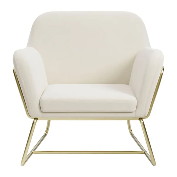 Alternative view of O&Co Theodore Armchair in Cream Velvet & Gold