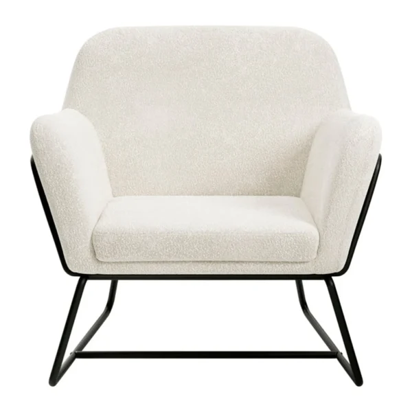 O&co theodore armchair in ivory bouclé & black - image 2
