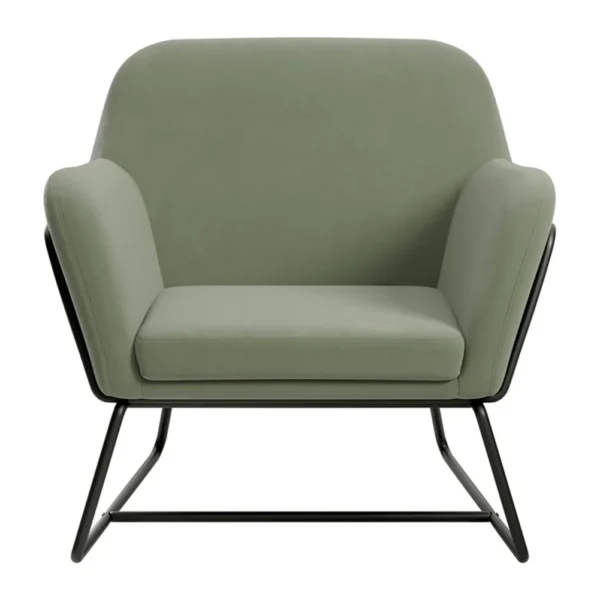 Alternative view of o&co theodore armchair in sage velvet & matte black