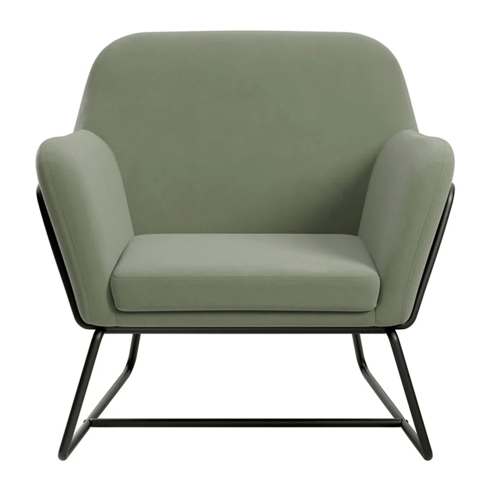O&co theodore armchair in sage velvet & matte black O&co theodore armchair in sage velvet & matte black - image 2