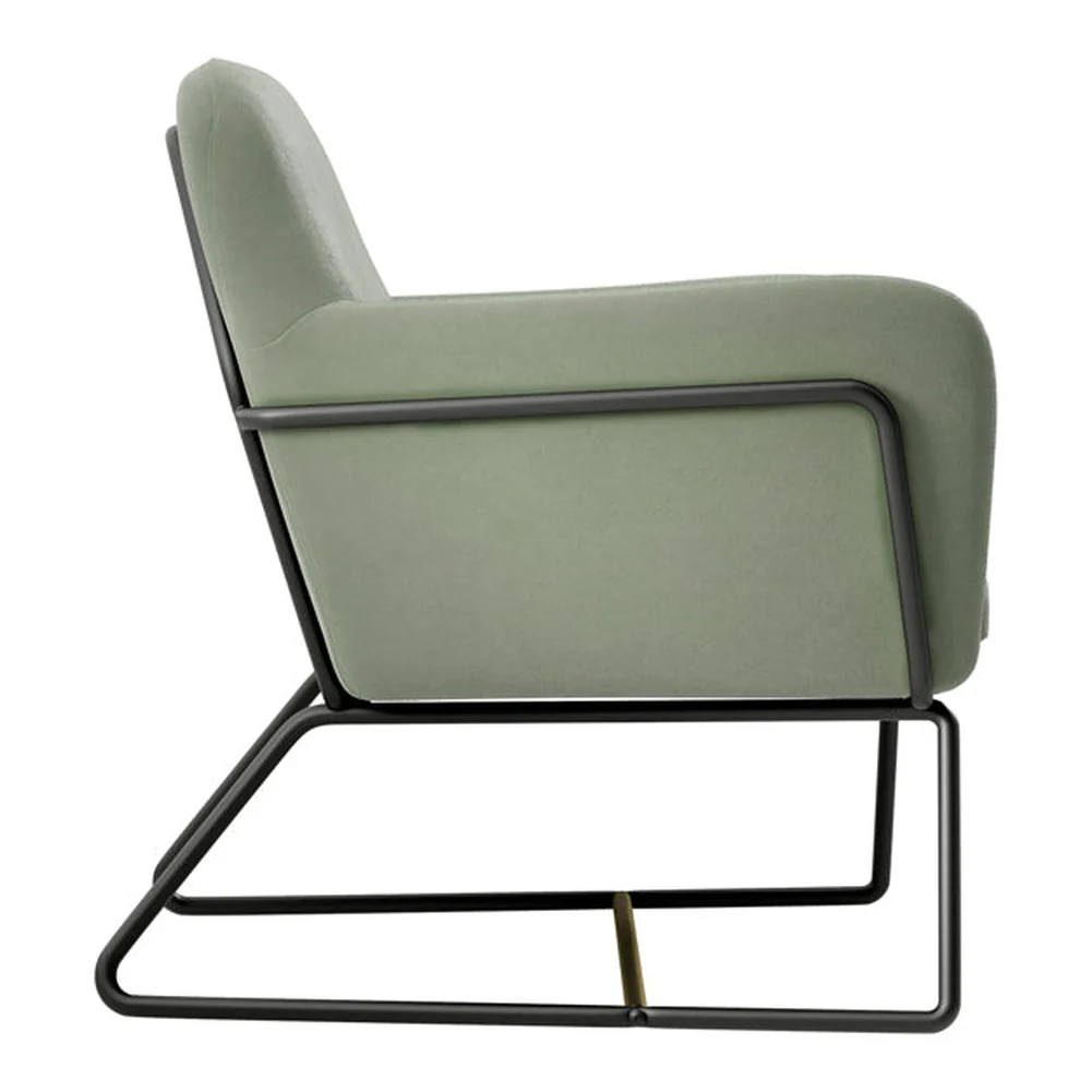 O&co theodore armchair in sage velvet & matte black O&co theodore armchair in sage velvet & matte black - image 3
