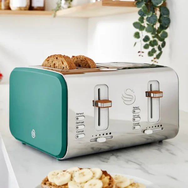 Alternative view of Nordic Green 4-Slice Toaster and Cordless Kettle Bundle
