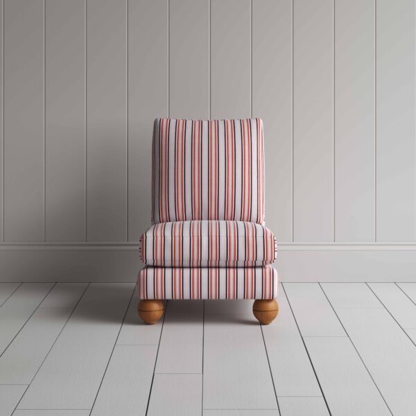 Alternative view of Perch Slipper Armchair in Slow Lane Cotton Linen, Berry