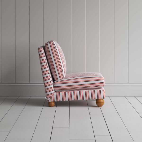 Perch slipper armchair in slow lane cotton linen, berry - image 4