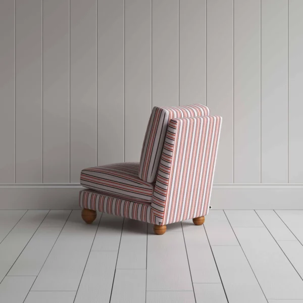 Perch slipper armchair in slow lane cotton linen, berry - image 5