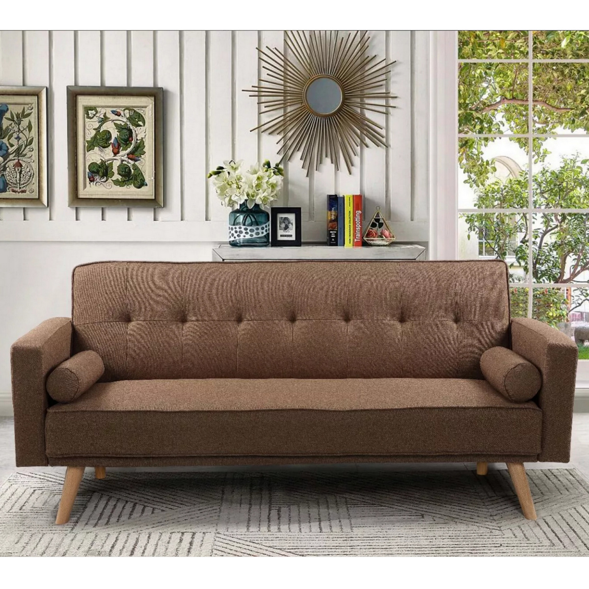 3 seater sofa bed - coffee 3 seater sofa bed - coffee
