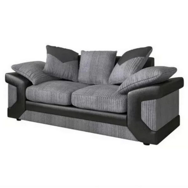 2 and 3 seater sofas set - dino fabric jumbo cord grey / black - image 3