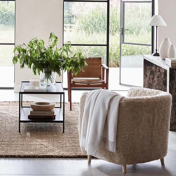 Alternative view of cosy sheepskin chair