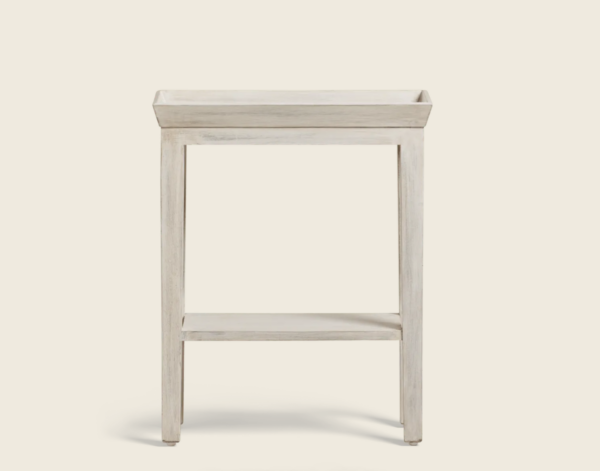 Gustavian sofa side table – washed grey