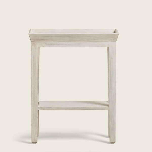 Gustavian Sofa Side Table – Washed Grey
